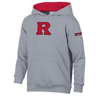 Youth Champion Heather Gray/Scarlet Rutgers Scarlet Knights Volume Fleece Hoodie