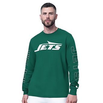 Men's Starter Green New York Jets Clutch Hit II Long-Sleeve T-Shirt