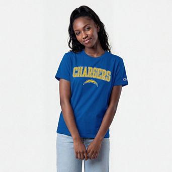 Women's Champion Royal Los Angeles Chargers Arched Over Logo T-Shirt