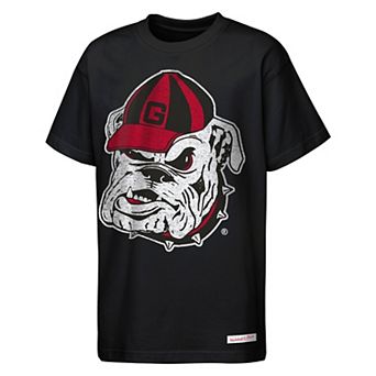 Youth Mitchell & Ness Black Georgia Bulldogs Mascot Big Face Heavyweight T-Shirt