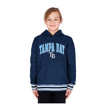 Youth New Era Navy Tampa Bay Rays Knit Trim Pullover Hoodie