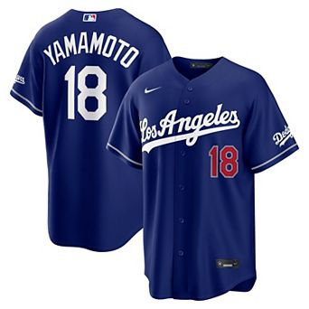 Men's Nike Yoshinobu Yamamoto Royal Los Angeles Dodgers Alternate Stadium Jersey