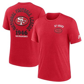 Men's Nike Scarlet San Francisco 49ers Rewind 2-Hit Tri-Blend T-Shirt