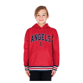 Youth New Era Red Los Angeles Angels Knit Trim Pullover Hoodie