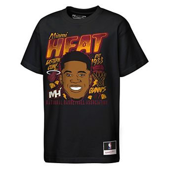 Youth Mitchell & Ness Giannis Antetokounmpo Black Miami Heat Headshot T-Shirt