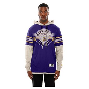 Men's New Era Purple Minnesota Vikings Twofer Layered Long Sleeve Hoodie T-Shirt