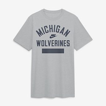Men's Nike Heather Gray Michigan Wolverines Arch Wordmark Legacy Tri-Blend T-Shirt