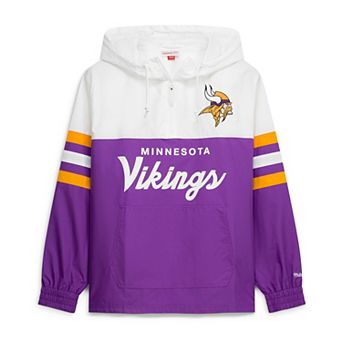 Men's Mitchell & Ness Purple Minnesota Vikings Head Coach Anorak Quarter-Zip Windbreaker Jacket