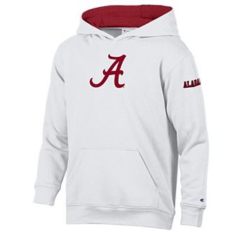 Youth Champion White/Crimson Alabama Crimson Tide Volume Fleece Hoodie