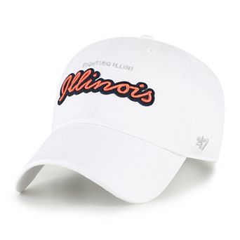 Women's '47 White Illinois Fighting Illini Trendy Script Clean Up Adjustable Hat