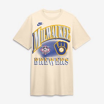 Men's Nike Natural Milwaukee Brewers Vintage Tri-Blend T-Shirt