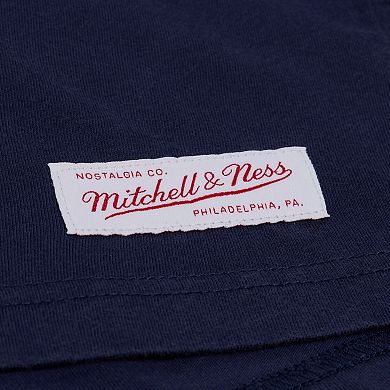 Women's Mitchell & Ness Navy Cleveland Guardians Core Essentials Boxy Crop T-Shirt