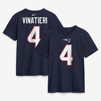 Men's Nike Adam Vinatieri Navy New England Patriots Retired Name & Number T-Shirt