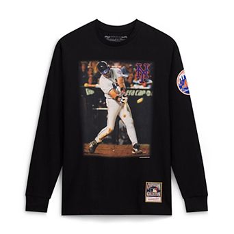 Men's Mitchell & Ness Mike Piazza Black New York Mets Player Graphic Long Sleeve T-Shirt
