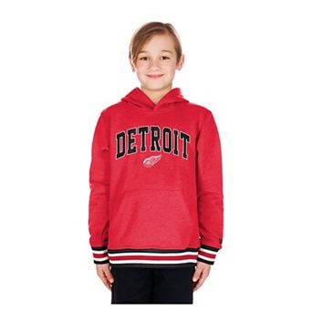 Youth New Era Red Detroit Red Wings Knit Trim Pullover Hoodie