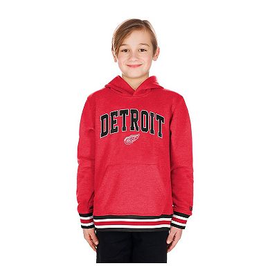 Youth New Era Red Detroit Red Wings Knit Trim Pullover Hoodie