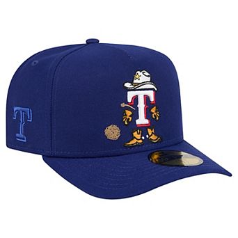 Men's New Era Dark Blue Texas Rangers Cartoon A-Frame 59FIFTY Fitted Hat