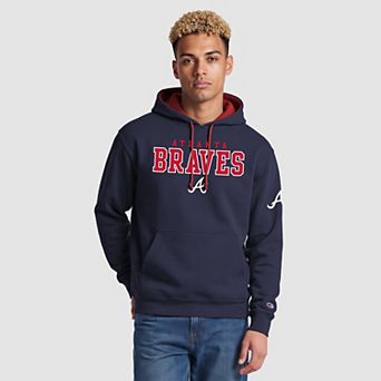 Men's Champion Navy Atlanta Braves Volume Fleece Hoodie