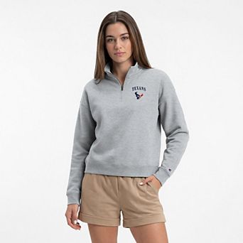 Women's Champion Heather Gray Houston Texans Powerblend Quarter-Zip Sweatshirt
