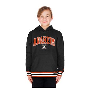 Youth New Era Black Anaheim Ducks Knit Trim Pullover Hoodie