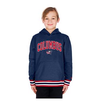 Youth New Era Navy Columbus Blue Jackets Knit Trim Pullover Hoodie