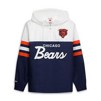 Men's Mitchell & Ness Navy Chicago Bears Head Coach Anorak Quarter-Zip Windbreaker Jacket