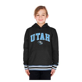Youth New Era Black Utah Mammoth Knit Trim Pullover Hoodie