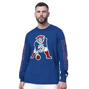 Men's Starter Royal New England Patriots Clutch Hit II Vintage Logo Long-Sleeve T-Shirt