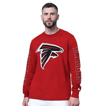 Men's Starter Red Atlanta Falcons Clutch Hit II Long-Sleeve T-Shirt
