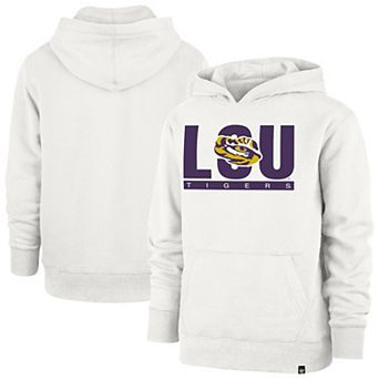 Youth '47 Cream LSU Tigers Block Text Pullover Hoodie