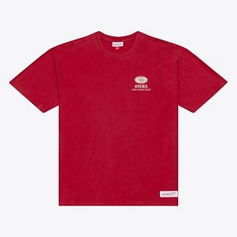 Men's Mitchell & Ness Scarlet San Francisco 49ers Core Essentials Micro Logo T-Shirt