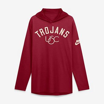 Men's Nike Cardinal USC Trojans Legacy Arch Tri-Blend Long Sleeve Hooded T-Shirt