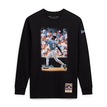 Men's Mitchell & Ness Ken Griffey Jr. Black Seattle Mariners Player Graphic Long Sleeve T-Shirt