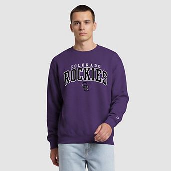Men's Champion Purple/Black Colorado Rockies Volume Sweatshirt