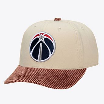 Men's Mitchell & Ness Cream/Red Washington Wizards Washed Corduroy Pro Crown Snapback Hat