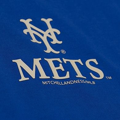 Women's Mitchell & Ness Royal New York Mets Core Essentials Boxy Crop T-Shirt