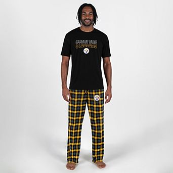 Men's Concepts Sport Black Pittsburgh Steelers Highland Sleep Set