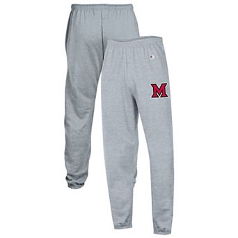 Men's Champion Heather Gray Miami University RedHawks Powerblend Fleece Team Sweatpants