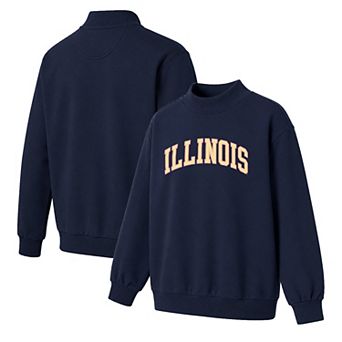 Women's Navy Illinois Fighting Illini Monroe Mock Neck Sweatshirt