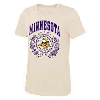Girls Youth Outerstuff Natural Minnesota Vikings Undefeated T-Shirt