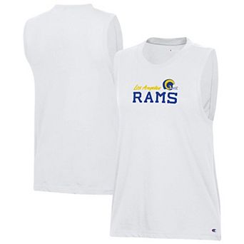 Women's Champion Los Angeles Rams Fearsome White Muscle Tank Top