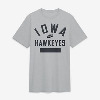 Men's Nike Heather Gray Iowa Hawkeyes Arch Wordmark Legacy Tri-Blend T-Shirt