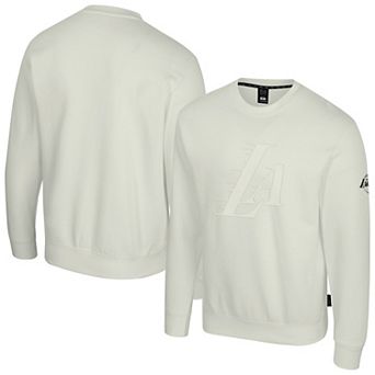 Unisex Stadium Essentials Cream Los Angeles Lakers Debossed Monochrome Logo Sweatshirt