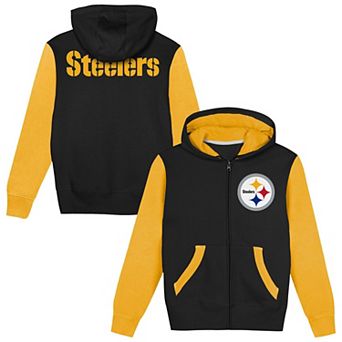 Toddler Outerstuff Black/Gold Pittsburgh Steelers Stadium Colorblock Full-Zip Hoodie