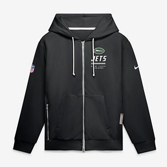 Men's Nike Black New York Jets Sideline Standard Issue Quarterback Scramble Dri-FIT Full-Zip Hoodie