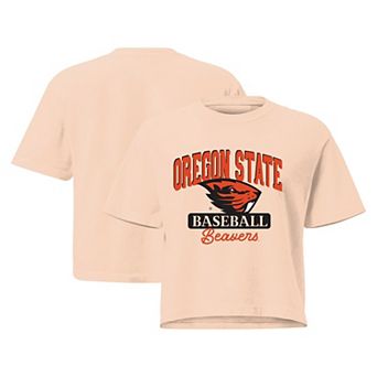 Women's Orange Oregon State Beavers Comfort Colors Baseball Mascot Cropped T-Shirt