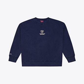 Women's Mitchell & Ness Navy Chicago Bears Essentials Fleece Sweatshirt