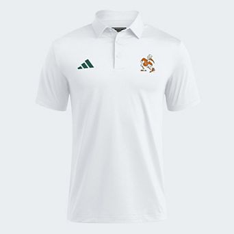 Men's adidas White Miami Hurricanes Ultimate 365 Solid Polo