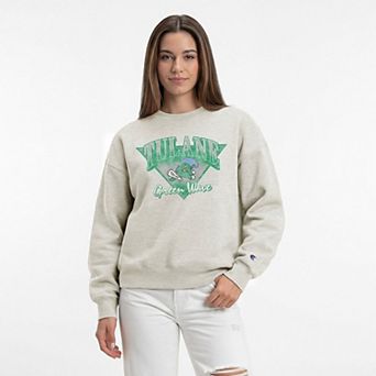Women's Champion Oatmeal Tulane Green Wave All-Star Weave Sweatshirt