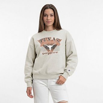 Women's Champion Oatmeal Texas Longhorns All-Star Weave Sweatshirt